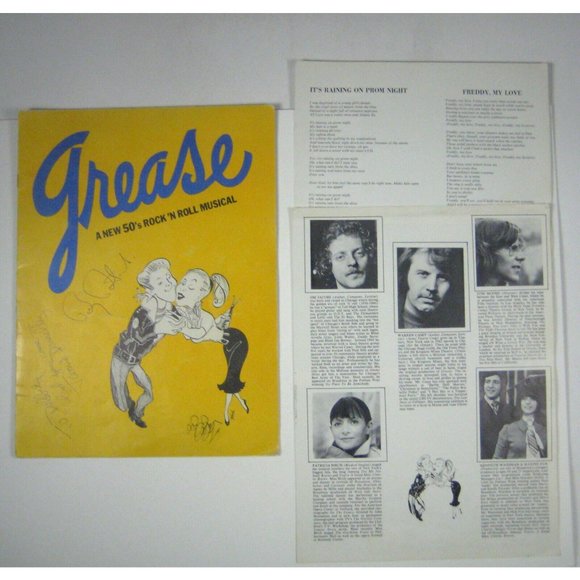 Grease Souvenir Program 1972 Signed Barry Bostwick Jamie Donnelly LOOSE PAGE - Picture 9 of 11